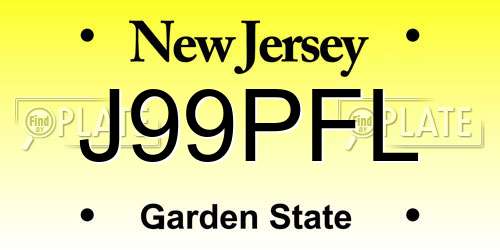 J99PFL New Jersey License Plate