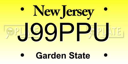 J99PPU New Jersey License Plate