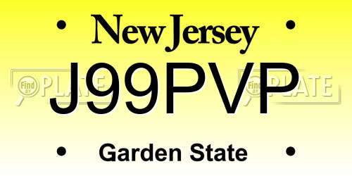 J99PVP New Jersey License Plate