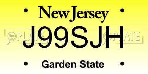 J99SJH New Jersey License Plate
