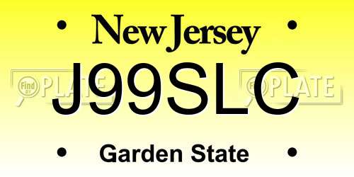 J99SLC New Jersey License Plate