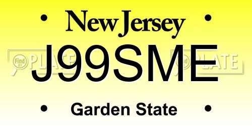 J99SME New Jersey License Plate