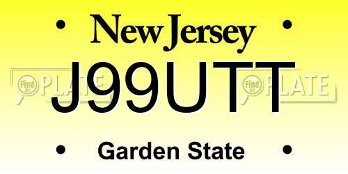 J99UTT New Jersey License Plate