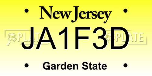 JA1F3D New Jersey License Plate