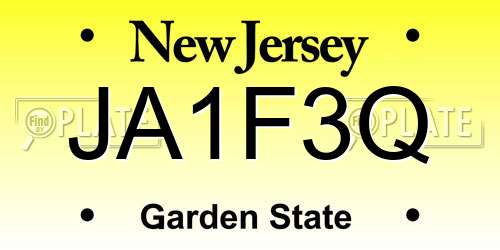 JA1F3Q New Jersey License Plate