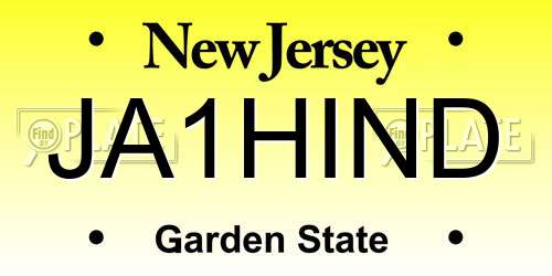 JA1HIND New Jersey License Plate