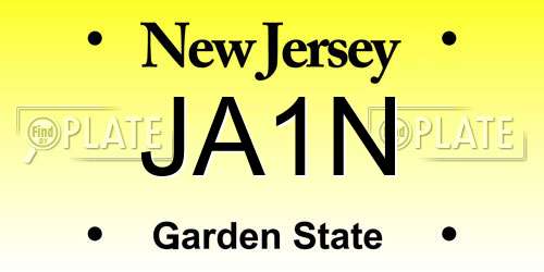 JA1N New Jersey License Plate