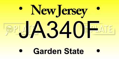 JA340F New Jersey License Plate