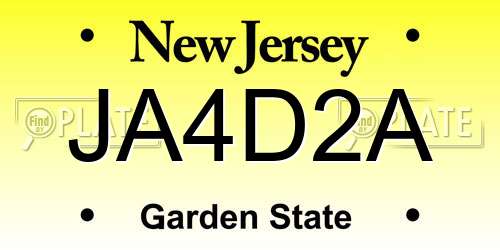JA4D2A New Jersey License Plate
