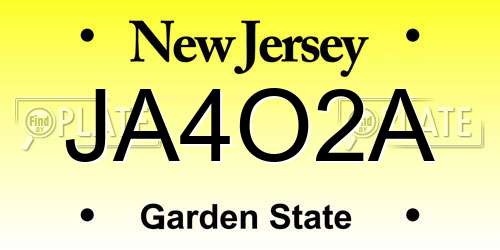 JA4O2A New Jersey License Plate