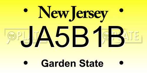 JA5B1B New Jersey License Plate