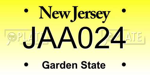 JAA024 New Jersey License Plate
