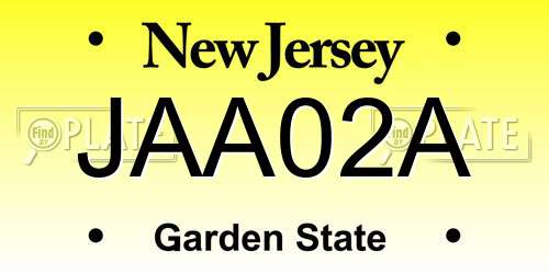 JAA02A New Jersey License Plate
