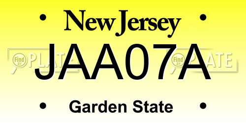 JAA07A New Jersey License Plate