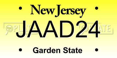 JAAD24 New Jersey License Plate