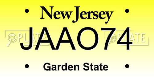 JAAO74 New Jersey License Plate