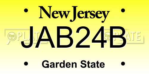JAB24B New Jersey License Plate