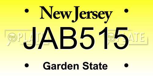 JAB515 New Jersey License Plate