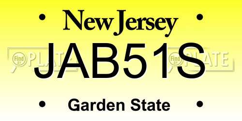 JAB51S New Jersey License Plate