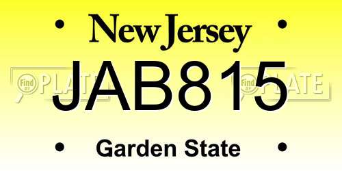 JAB815 New Jersey License Plate