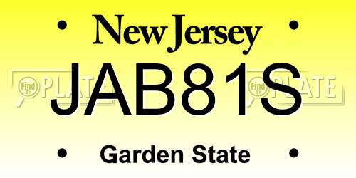 JAB81S New Jersey License Plate
