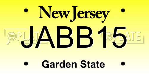 JABB15 New Jersey License Plate