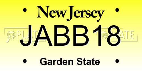 JABB18 New Jersey License Plate