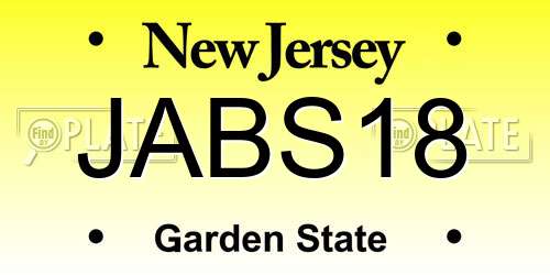 JABS18 New Jersey License Plate