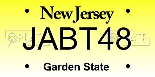 JABT48 New Jersey License Plate
