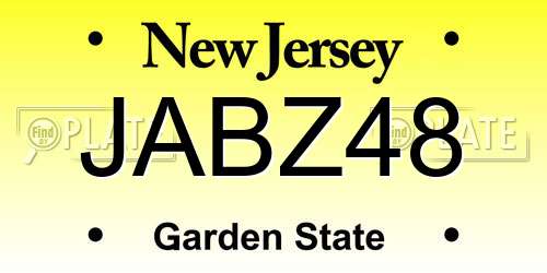 JABZ48 New Jersey License Plate