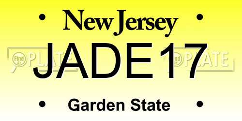 JADE17 New Jersey License Plate