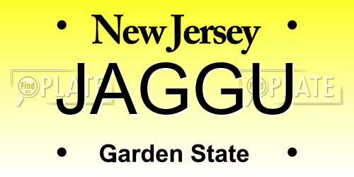 JAGGU New Jersey License Plate