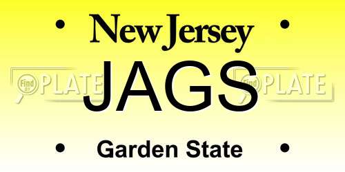 JAGS New Jersey License Plate