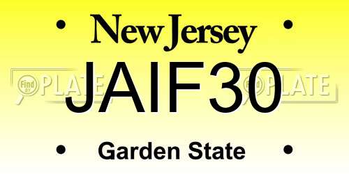 JAIF30 New Jersey License Plate