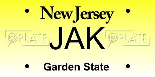 JAK New Jersey License Plate
