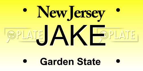 JAKE New Jersey License Plate