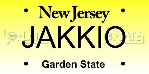 JAKKIO New Jersey License Plate