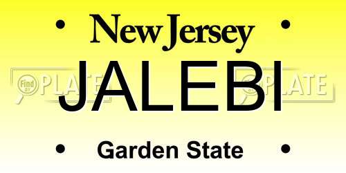 JALEBI New Jersey License Plate