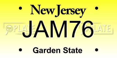 JAM76 New Jersey License Plate