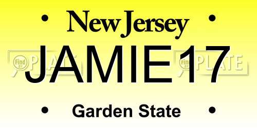 JAMIE17 New Jersey License Plate
