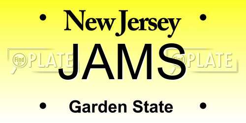 JAMS New Jersey License Plate