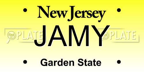 JAMY New Jersey License Plate