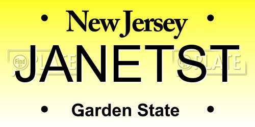 JANETST New Jersey License Plate