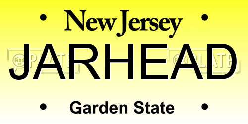 JARHEAD New Jersey License Plate