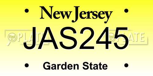 JAS245 New Jersey License Plate