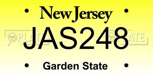 JAS248 New Jersey License Plate