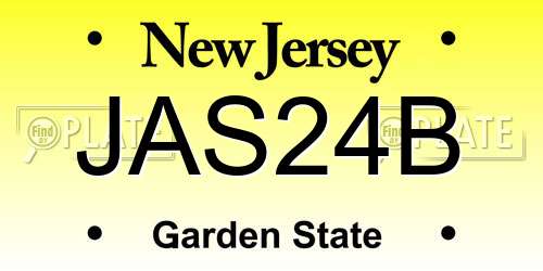 JAS24B New Jersey License Plate