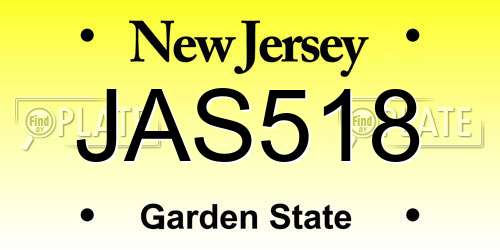 JAS518 New Jersey License Plate