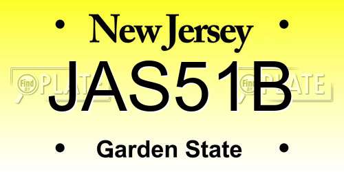 JAS51B New Jersey License Plate