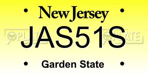 JAS51S New Jersey License Plate
